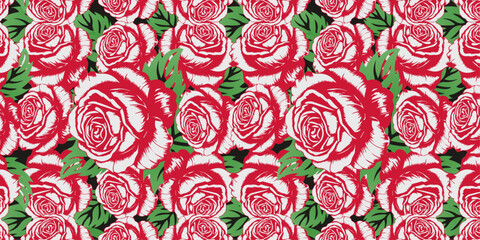 Red Roses background, rose pattern, gift card cover, floral illustration design background, modern wallpaper, floral decoration, fabric illustration, clothes fashion