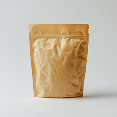 brown food bag, white background