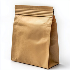 brown food bag, white background