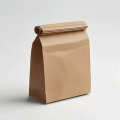 brown food bag, white background