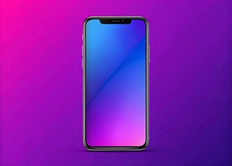Smartphone with a colorful gradient screen display on a purple background