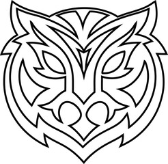  tiger, cat,  in line  vector style. Great for costume, fun design, or app use