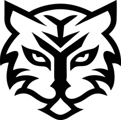 Flat cat and tiger logo mask icons in flat vector style. Ideal for print, party invites, and designs