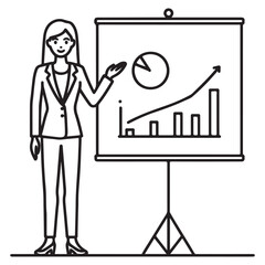 Businesswoman in a business presentation vector illustration