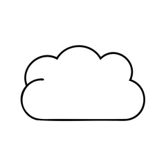 Simple outline illustration of a cloud for weather forecasts and general design elements