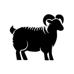Silhouette Ram Illustration Farm Animal Isolated Graphic Element Icon
