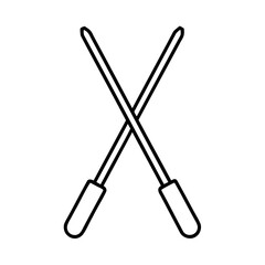Obraz premium Crossed paddles outline graphic representing rowing symbol for water sports concepts