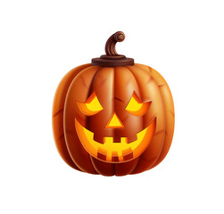 Glowing Jack-o'-lantern on transparent background
