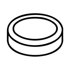 Simple vector illustration of a hockey puck isolated on white background in outline style