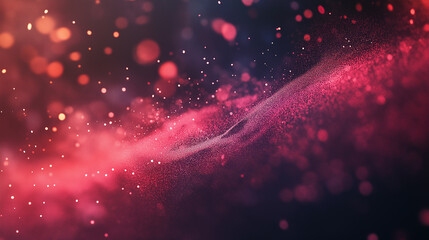 This picture shows a vibrant cosmic background with red and pink nebulae intertwined with twinkling light spots, creating a dreamy visual effect.