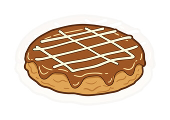 Okonomiyaki Illustration: Savory Japanese Pancake Art for Design
