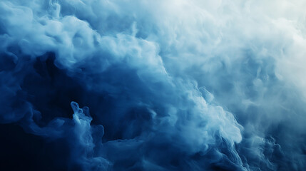 This picture shows a deep blue smoke slowly flowing in the air, creating a mysterious and peaceful atmosphere.