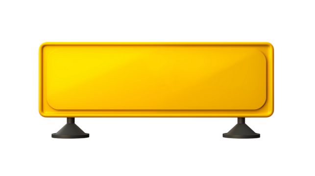 Blank Yellow Signboard on Transparent Background