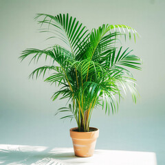 A Photograph Of A Vibrant Green Areca Palm