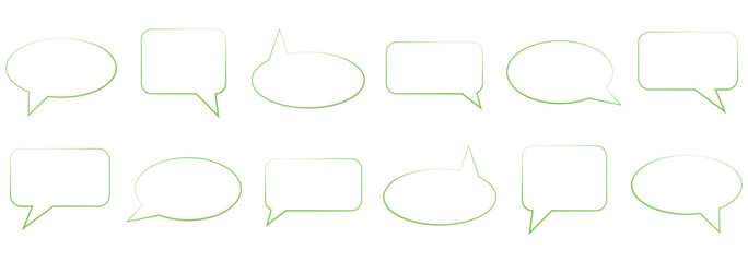 Fototapeta premium Set of comment speech bubble on orange background. Chat message speech bubble