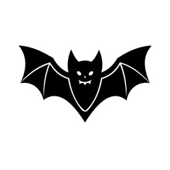 Simple vector illustration of a black bat silhouette perfect for halloween or spooky designs