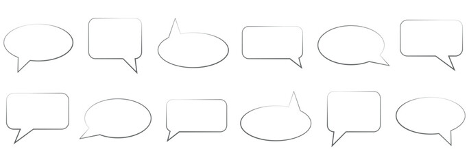 Set of comment speech bubble on orange background. Chat message speech bubble