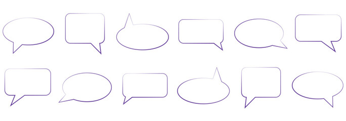 Set of comment speech bubble on orange background. Chat message speech bubble