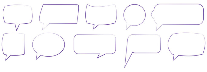 Speech bubble, speech balloon, chat bubble line art vector icon