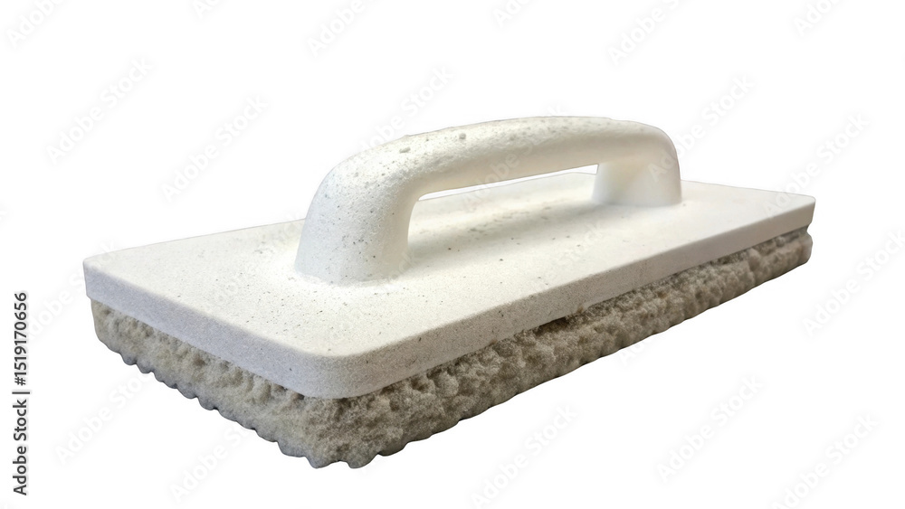 Aufkleber Close up of a white grout float tool featuring a sturdy handle and textured base, isolated on a transparent background, ideal for construction and tiling concepts