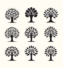 Fototapeta premium Tree icon set. Vector illustration