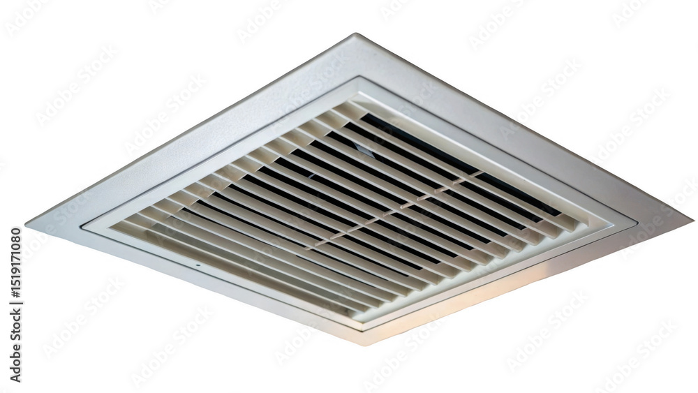 Aufkleber Modern hvac diffuser efficiently distributing conditioned air in a building, enhancing indoor air quality and maintaining comfortable temperature levels, isolated on a transparent background