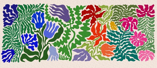 Vibrant abstract flower Vector pattern.