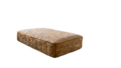 Fototapeta premium Studio shot of an old, dirty, and worn out mattress isolated on a transparent background, showcasing its stained and deteriorating condition