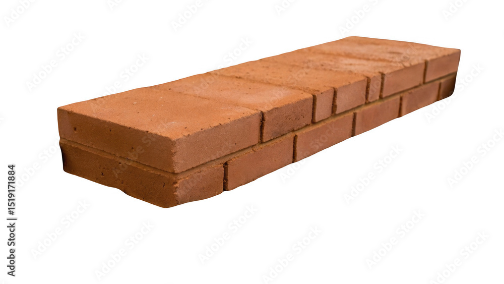 Poster Red bricks arranged meticulously, creating a sturdy and robust foundation, set against a transparent background, ready for integration into various design projects