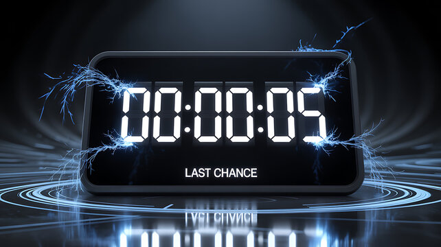 Cyber week ,shopping, Countdown clock, last chance, dark stage - Powered by Adobe