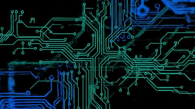 Abstract circuit board technology background loop