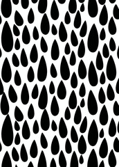 Seamless Black Raindrop Pattern Elegant Vector Design for Print and Web