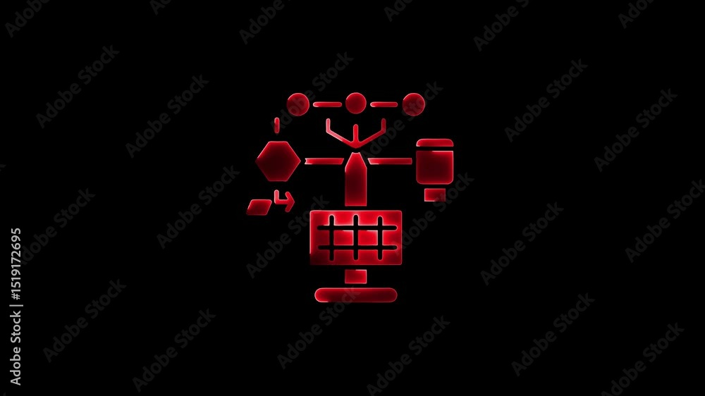 Aufkleber animated red abstract data flow diagram over black background ideal for technology
