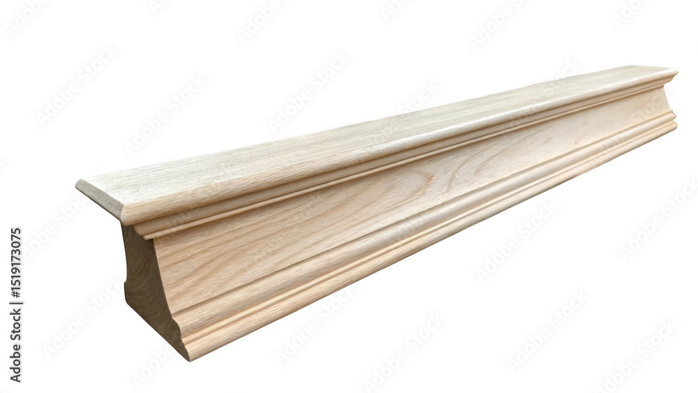 Poster classic wooden shelf molding isolated on a transparent background, offering seamless integration int
