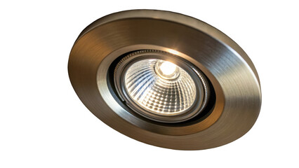 Round recessed led ceiling light fixture providing bright illumination against a transparent background, ideal for enhancing modern interior design projects in homes and commercial spaces