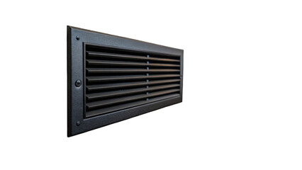 Black metal vent grille isolated on transparent background, providing ventilation and airflow for heating, ventilation, and air conditioning - hvac - systems