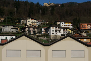 San Giovanni Bianco cityscape in Brembana valley, Lombardy, Italy