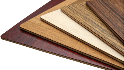 Decorative wooden panels stacked to create a gradient of textures and colors, featuring a transparent background for seamless integration into interior design projects