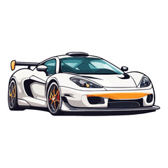 white supercar vector illustration ai generated