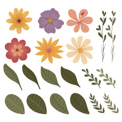 Fototapeta premium Wildflowers Element Vector