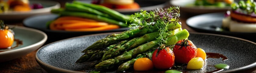 Adorned Plates, Wholesome Veggies, Vibrant Kitchen,