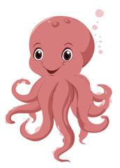 Naklejka premium Adorable Cartoon Octopus Illustration Perfect for Kids' Projects and Designs