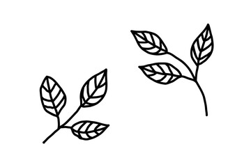 北欧風のナチュラルリーフデザイン 　黒