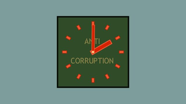Animation of an ANTI-CORRUPTION conceptual text. Video animation. The concept of fighting corruption.