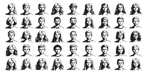 Obraz premium Diverse Face Icons