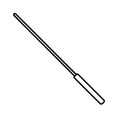 Simple line art illustration depicting a stylized medical surgical instrument tool for healthcare