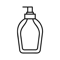 Simple outline illustration of a soap dispenser suitable for hygiene and cleanliness concepts