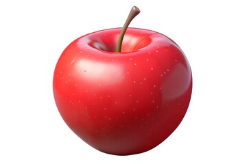 Single red apple isolated on white background