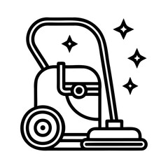 Vector illustration of a modern vacuum cleaner representing cleaning and household chores.