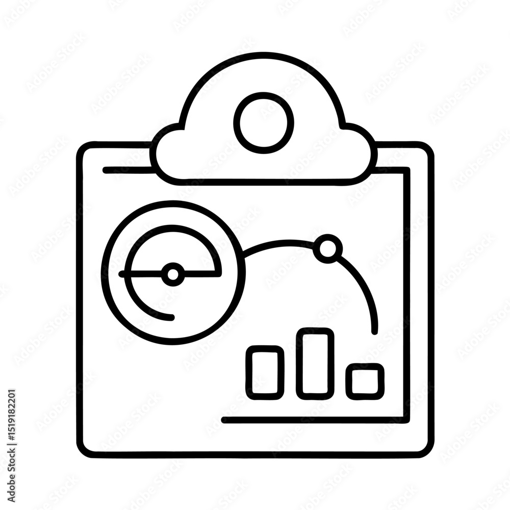 Aufkleber vector illustration of business analytics and data reporting presented on a clipboard